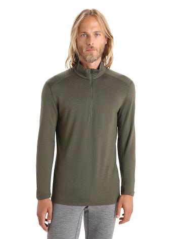 Men's Icebreaker Merino 260 Tech Long Sleeve Half Zip Thermal Top Base Layers Loden | CA 1563DFMN